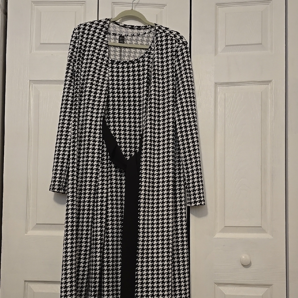 Black and White Houndstooth Dress with Jacket